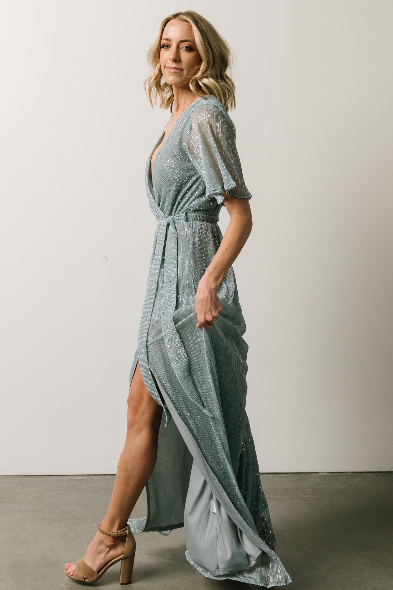 Grace Sparkle Gown | Dusty Blue